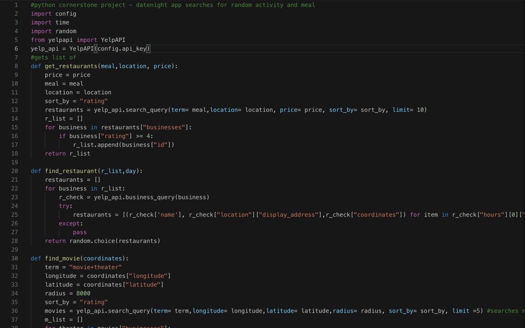 screenshot of python code